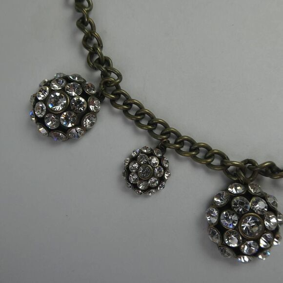Baublebar Bib Statement Rhinestone Necklace Crystal Rhinestone Cluster Dangles - Picture 2 of 9